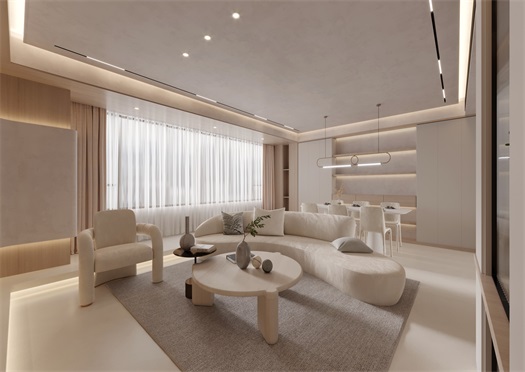 寶湖印象173平米極簡奶油風效果圖 寶湖印象173平米極簡奶油風效果圖